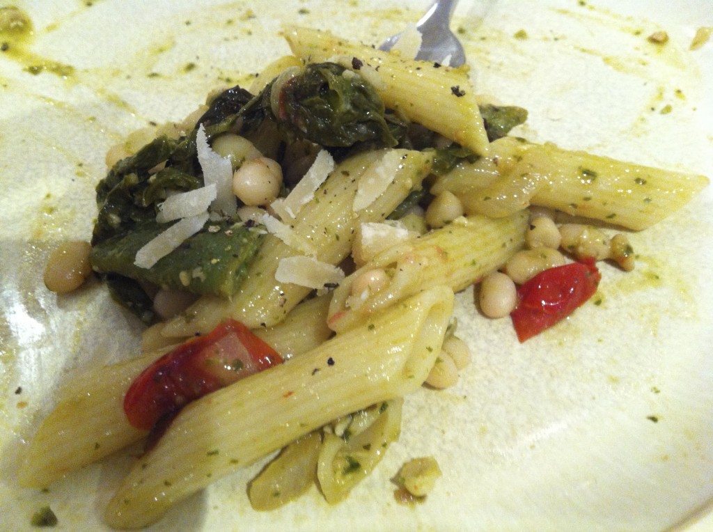 Pesto Pasta with Beans and Potatoes