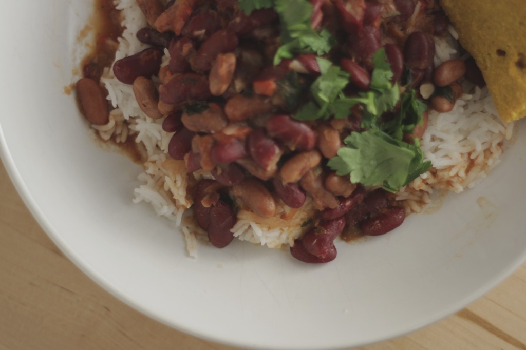 Red Beans & Rice with Pumpkin Cornbread