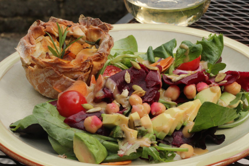 Squash and Feta Tarts with Power Salad