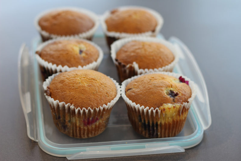Blueberry Muffins with Lemon Curd Filling